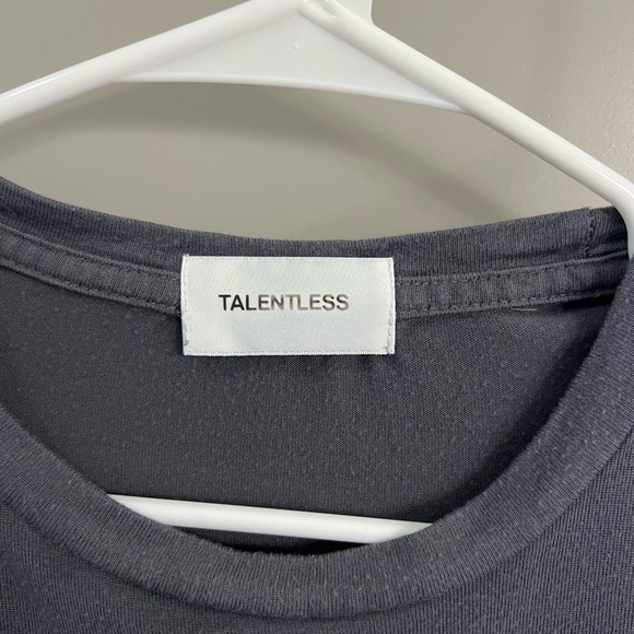 TALENTLESS One Size Fits All Crop Modal Tee Steel Grey - Picture 3 of 5